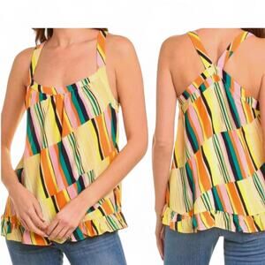CAbi Style #5979 Skip Halter Retro Multicolor Diagonal Graphic - Size Small